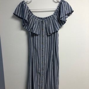 Blue and white dress